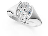 White gold Oval Solitaire Tension Set Diamond Ring_21