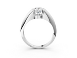 White gold Oval Solitaire Tension Set Diamond Ring_23