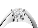 White gold Oval Solitaire Tension Set Diamond Ring_24