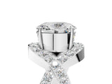 White gold Oval Solitaire Twist Band Pavé Diamond Engagement Ring_37