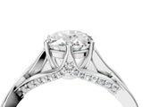 White gold Oval Solitaire Twist Band Six-Prong Setting 4