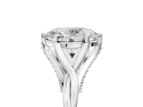White gold Oval Solitaire Twist Band Six-Prong Setting 5
