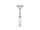 White gold Oval Solitaire Twist Band with Pavé Diamonds and Four-Prong Setting_79