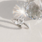 White gold Oval Solitaire Twisted Band 4-Prong Ring_264