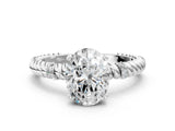 White gold Oval Solitaire Twisted Band Prong Set Engagement Ring_85