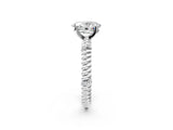 White gold Oval Solitaire Twisted Band Prong Set Engagement Ring_87