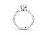 White gold Oval Solitaire Twisted Band Prong Set Engagement Ring_88