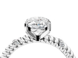 White gold Oval Solitaire Twisted Band Prong Set Engagement Ring_89