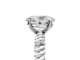White gold Oval Solitaire Twisted Band Prong Set Engagement Ring_90