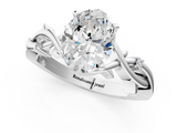 White gold Oval Solitaire Twisted Band Prong Setting Ring_194