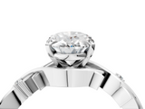 White gold Oval Solitaire Twisted Band Prong Setting Ring_197