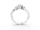 White gold Oval Solitaire Twisted Band Scroll Prong Ring_6
