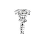 White gold Oval Solitaire Twisted Band with Bead Prong Setting_433