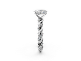 White gold Oval Solitaire Twisted Band with Pavé Accents and Four-Prong Setting_32