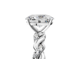 White gold Oval Solitaire Twisted Band with Pavé Accents and Four-Prong Setting_35