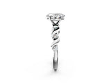 White gold Oval Solitaire Twisted Band with Prong Setting 2
