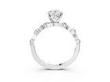 White gold Oval Solitaire Twisted Band with Prong Setting 3
