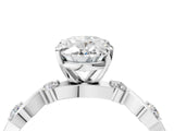 White gold Oval Solitaire Twisted Band with Prong Setting 4