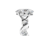 White gold Oval Solitaire Twisted Band with Prong Setting 5