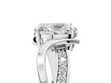 White gold Oval Solitaire Twisted Band with Prong Setting_47