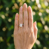 White gold Oval Solitaire Twisted Band with Prong Setting_62
