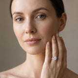 White gold Oval Solitaire Twisted Band with Prong Setting_63