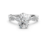 White gold Oval Solitaire Twisted Pave Band with Four-Prong Setting_24