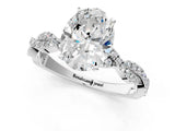 White gold Oval Solitaire Twisted Pave Band with Four-Prong Setting_25