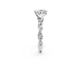 White gold Oval Solitaire Twisted Pave Band with Four-Prong Setting_26