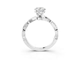 White gold Oval Solitaire Twisted Pave Band with Four-Prong Setting_27