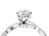 White gold Oval Solitaire Twisted Pave Band with Four-Prong Setting_28