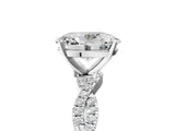 White gold Oval Solitaire Twisted Pave Band with Four-Prong Setting_29
