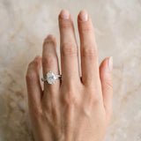 White gold Oval Solitaire Twisted Pave Diamond Ring with Four-Prong Setting_12