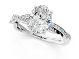 White gold Oval Solitaire Twisted Pave Diamond Ring with Four-Prong Setting_21