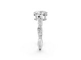 White gold Oval Solitaire Twisted Pave Diamond Ring with Four-Prong Setting_22