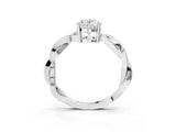 White gold Oval Solitaire Twisted Pave Diamond Ring with Four-Prong Setting_23