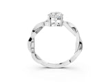 White gold Oval Solitaire Twisted Pave Diamond Ring with Four-Prong Setting_23
