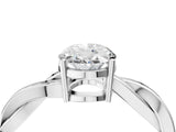 White gold Oval Solitaire Twisted Pave Diamond Ring with Four-Prong Setting_24