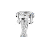White gold Oval Solitaire Twisted Pave Diamond Ring with Four-Prong Setting_25