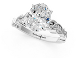White gold Oval Solitaire Vine Band with Milgrain Prong Setting_25