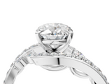 White gold Oval Solitaire with Pavé Twist Band and Four-Prong Setting_122