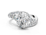 White gold Oval Solitaire with Pavé Twist Band and Four-Prong Setting_125