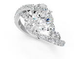 White gold Oval Solitaire with Pavé Twist Band and Four-Prong Setting_126