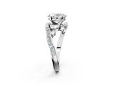 White gold Oval Solitaire with Pavé Twist Band and Four-Prong Setting_127