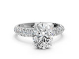 White gold Oval Solitaire with Pave Band and Four-Prong Setting_39