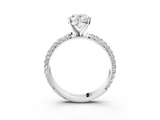 White gold Oval Solitaire with Pave Band and Four-Prong Setting_42
