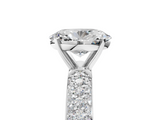 White gold Oval Solitaire with Pave Band and Four-Prong Setting_44
