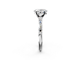 White gold Oval Solitaire with Side Baguettes and Channel Set Band_114