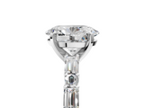 White gold Oval Solitaire with Side Baguettes and Channel Set Band_117
