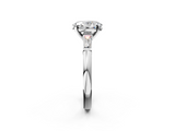White gold Oval Solitaire with Tapered Baguette Side Stones on a Classic Band with Four-Prong Setting_164